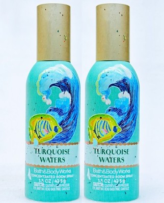 2 Bath & Body Works TURQUOISE WATERS Room Spray Perfume Mini 1.5 oz