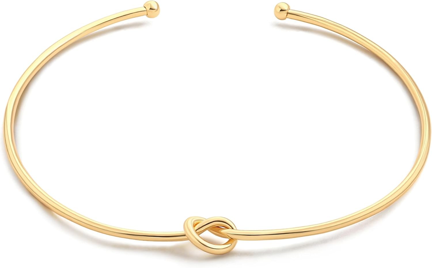 Pearl 18K Gold Plated Cuff Choker Necklace for Women Chunky Wire Chain Col