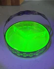 Yellow Uranium Depression Glass Divided Dish c. 1930s