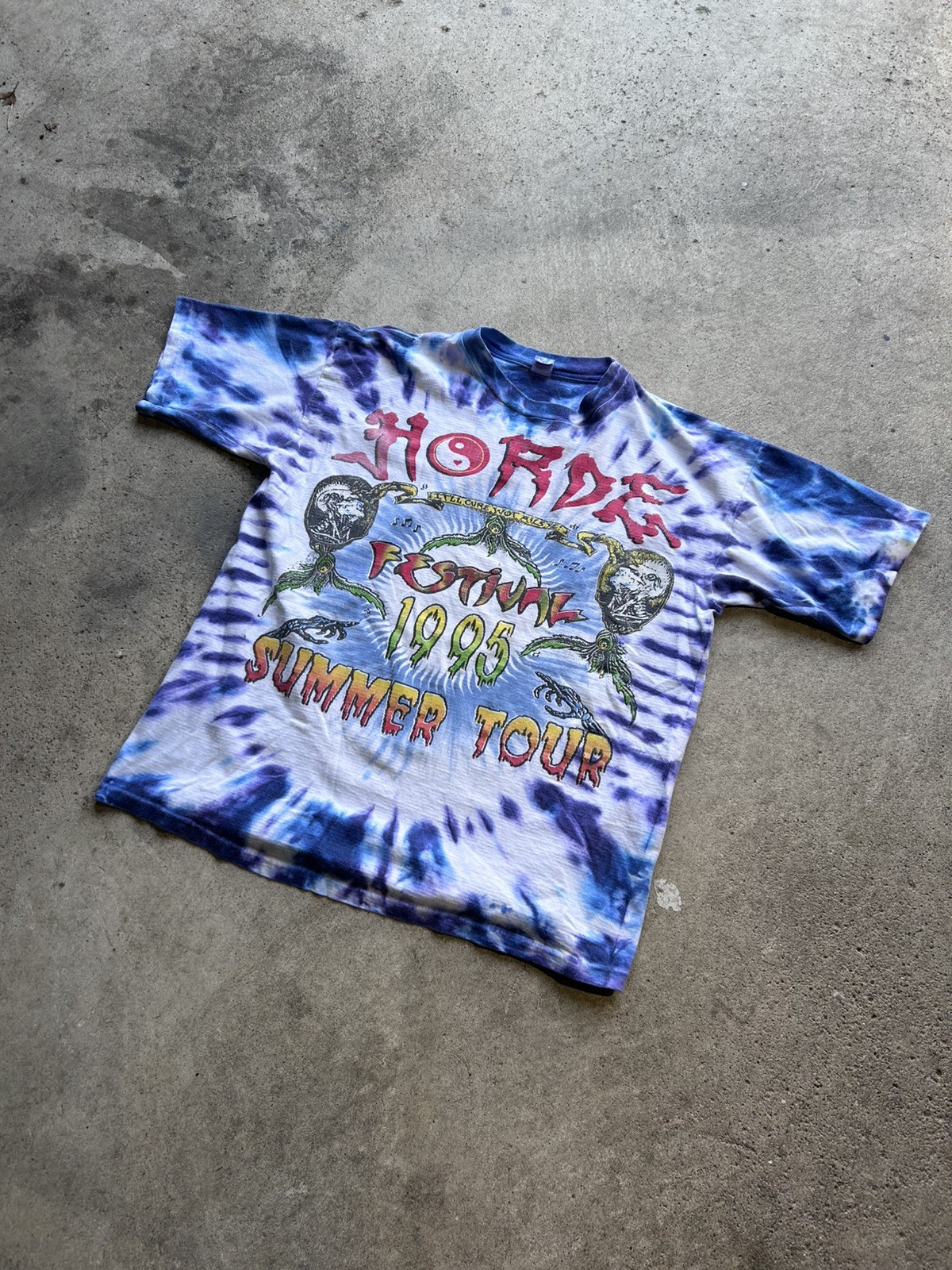 Vintage 1995 Horde Music Festival T-shirt concert Tie dye limited edition XL