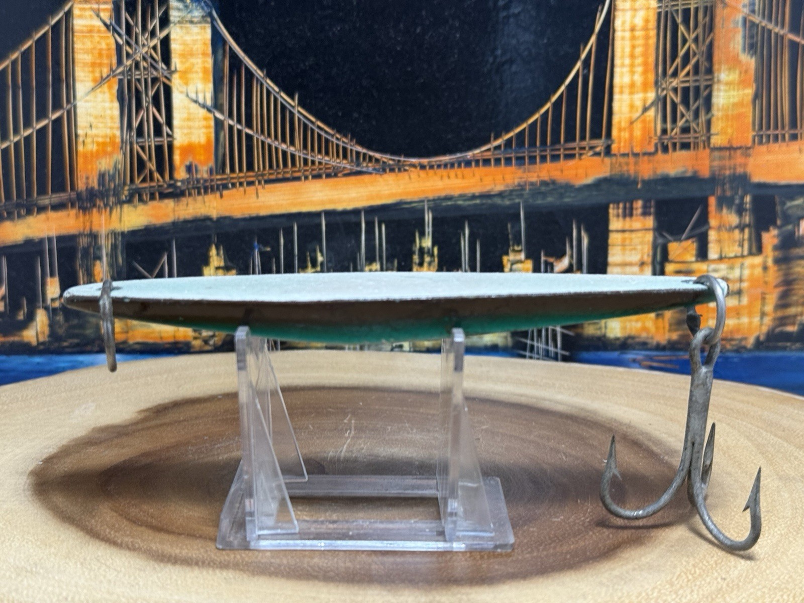 Vintage Salas HOLIDAY SPECIAL Jr. Fishing Iron Jig, 7.0 Ozs, “Green/White/Brown