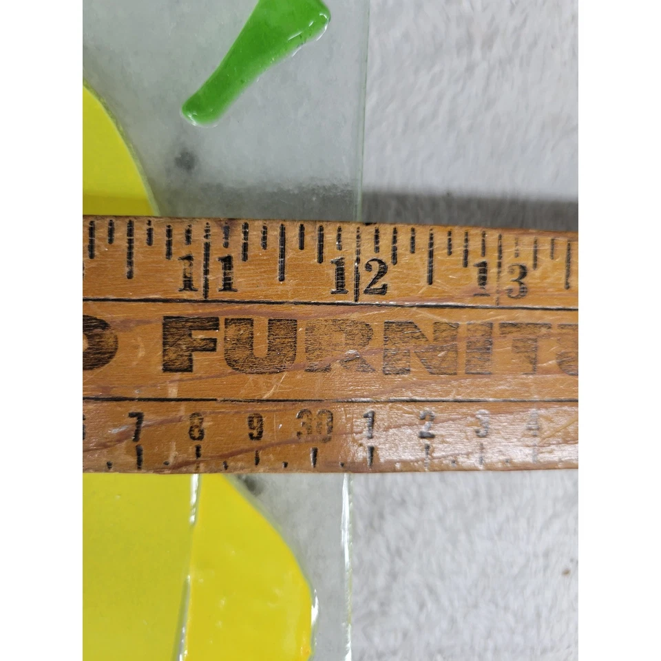 Lindo Plato Cuadrado de Vidrio Dos Pollitos Amarillos Primavera Pascua Decoración Foto 4 de 4