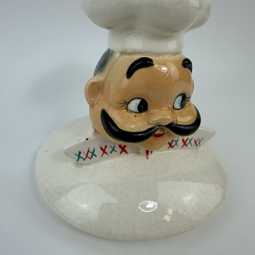 Tarro de chef vintage Sonsco Japón tapa de plato relish kitsch decoración de cocina raro años 50 - Imagen 3 de 17