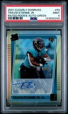 💥2021 Clearly Donruss Travis Etienne Jr RC Rookie Auto Green /25 PSA 9 Jaguars