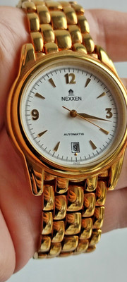 Vintage automatic men's Swiss gold plated watch circa 2000, never worn