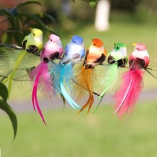 Artificial Feather Birds Ornaments for DIY Craft  Home Garden Decor 12pcs 