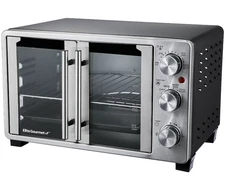 Elite Gourmet ETO2530M Double French Door Toaster Oven, 25L, Stainless Steel