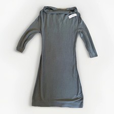 NWT Banana Republic Dusty Blue Sweater Dress Cowl Neck Cotton Blend Women XS