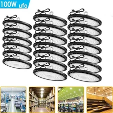 20 Pack 100W UFO Led High Bay Light Shop Industrial Commercial Factory Warehouse