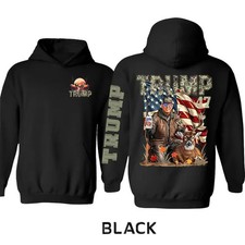 Trump Patriotic Hunting Hoodie, Classic Camo Style Hunter With American