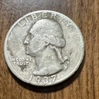 1937 WASHINGTON QUARTER GOOD DATE Actual Coin NICE Details Good Addition