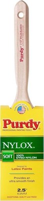 Purdy 144100225 Nylox Series Elasco Flat Trim Paint Brush, 2.5 Inch, Yellow 
