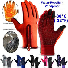 Thermal Windproof Water-Repellent Winter Gloves Screen Touch Warm Mittens Men