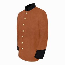 US Civil War 100 Wool Sack Coat Butternut W Color Cuff Collar 7 Buttons