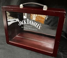 Jack Daniel's Family of Fine Whiskeys Wood Mirrored Shadow Box W/Latch & Handle