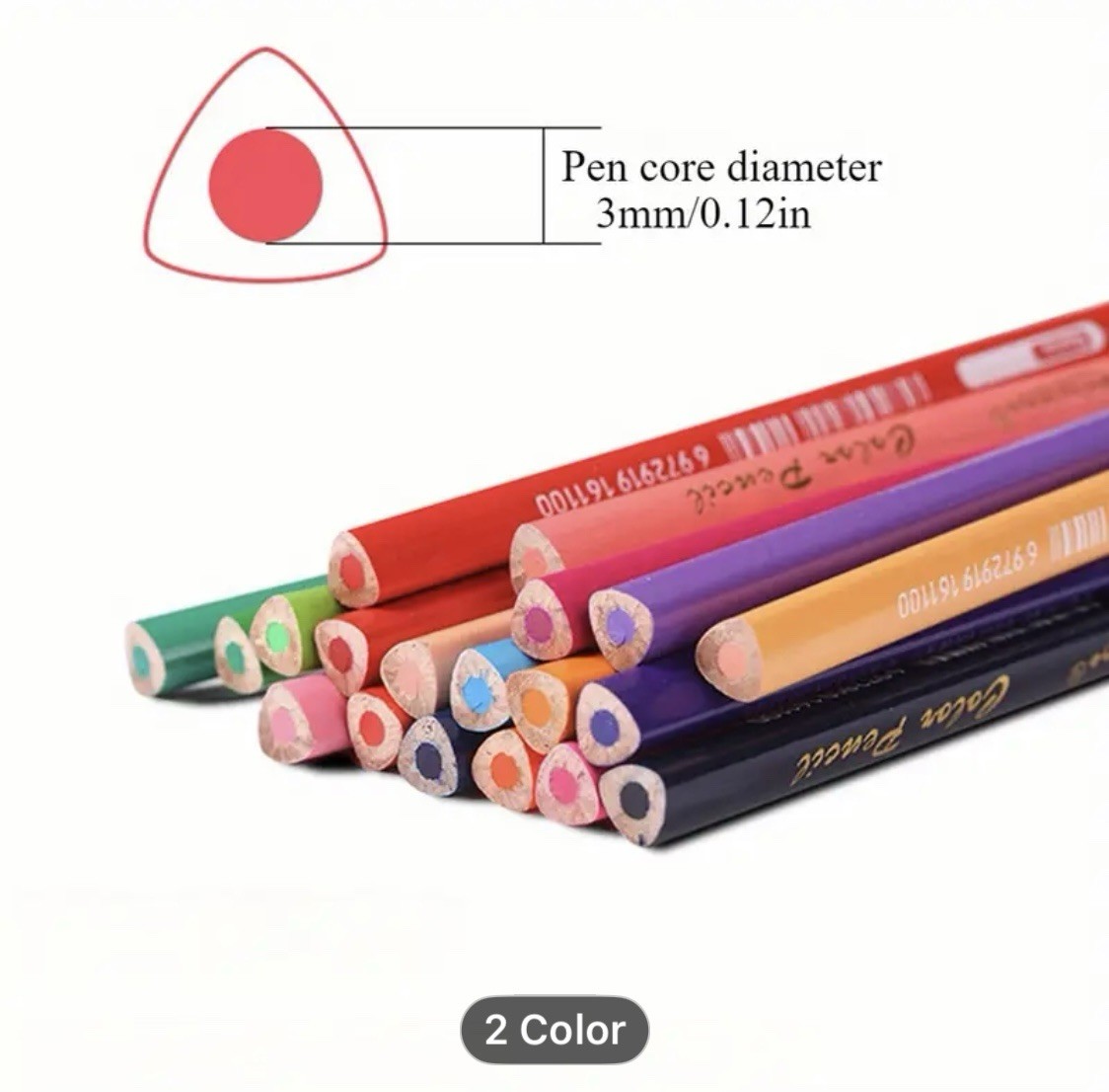 24 Giorgione Oil Based Colored Pencils Triangle Barrel NEW Shipping Included