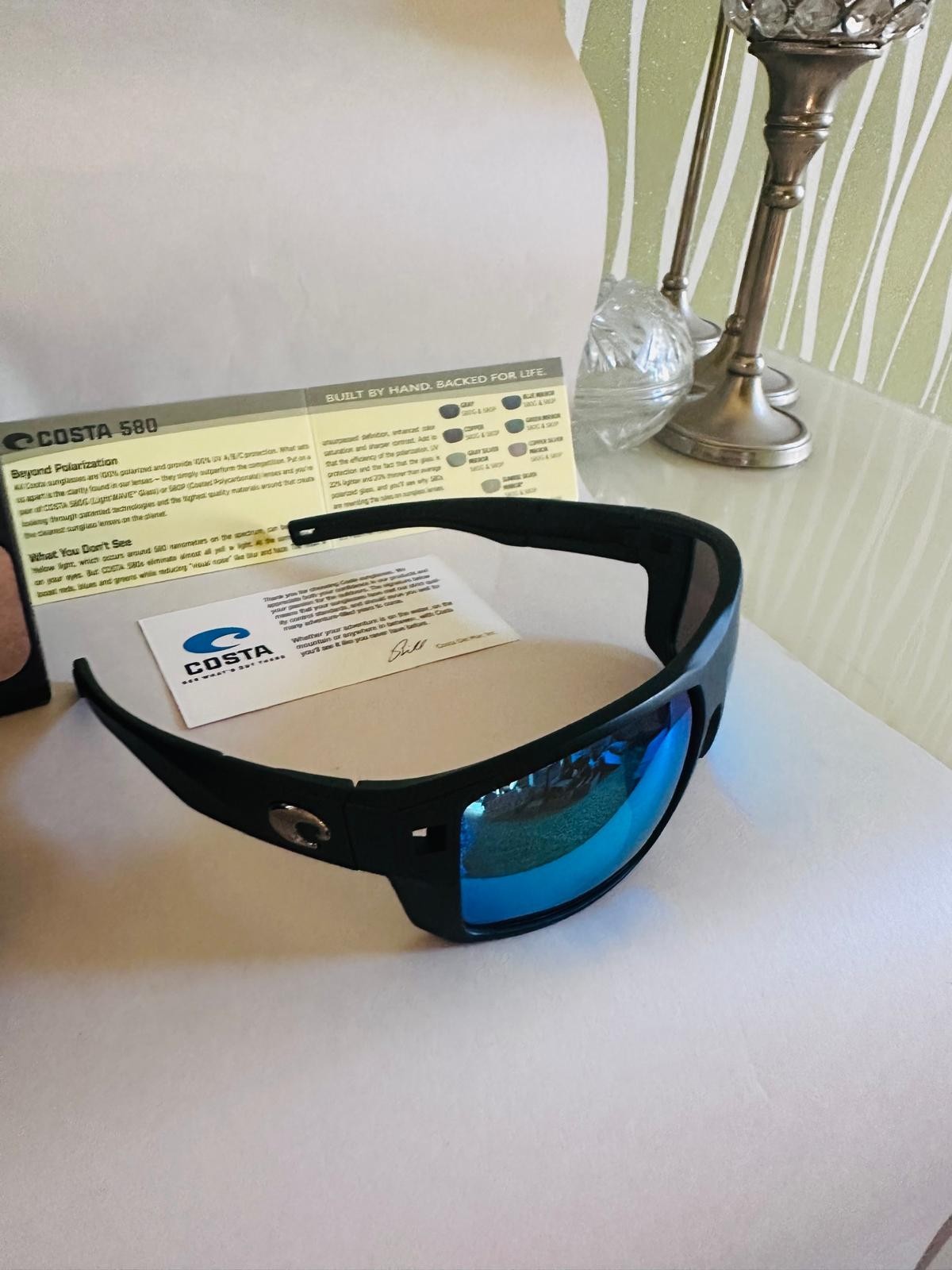 Costa Del Mar DIEGO Matte Black Frame with Blue Mirrored Polarized Lenses 580P
