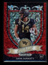 2021 Panini Prizm Draft Picks Collegiate #177 Sage Surratt Red Circles
