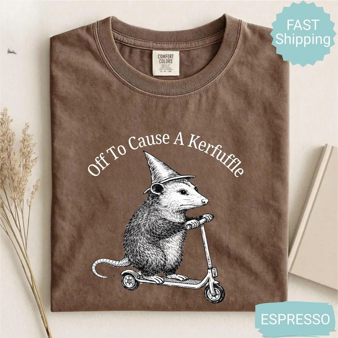 HOT! Off To Cause A Kerfuffle Shirt, Funny Opossum Scooter T-Shirt,