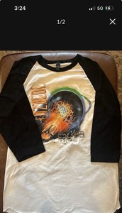Journey Escape Raglan T-Shirt White/Black 3/4 Sleeve Graphic Band Shirt