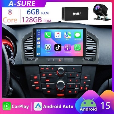 DAB+ KAM  Android 15 6+128G CarPlay Autoradio DSP Für Opel Insignia A 2008-2012