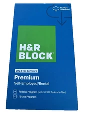 H&R Block Tax Software Premium 2024 PC/Mac Federal + State [Key Card] e-Delivery