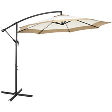 10FT Cantilever Umbrella, Offset Patio Umbrella with Crank and Cross Base