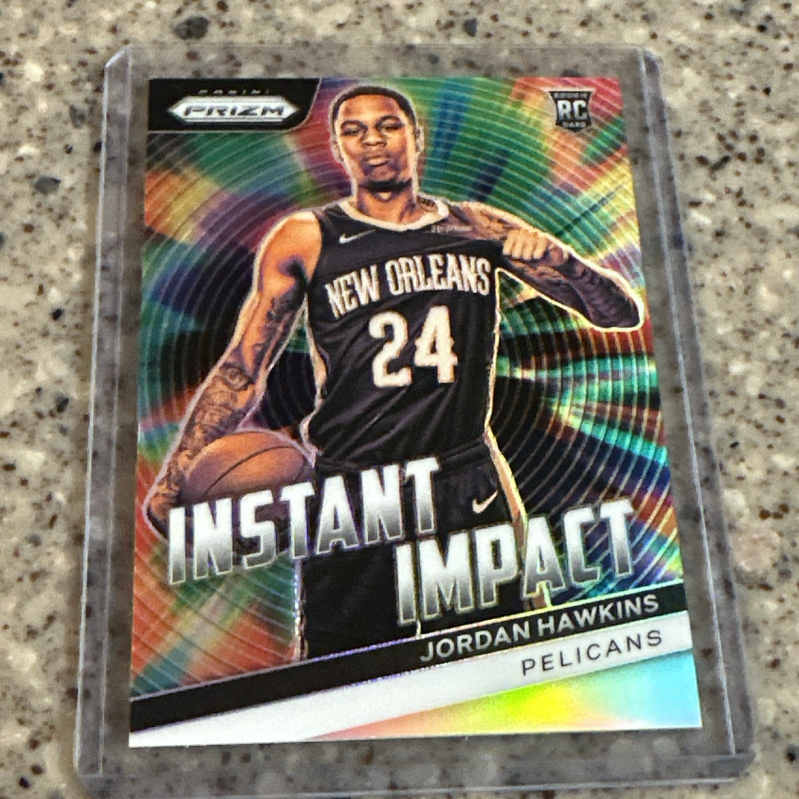 Jordan Hawkins 2023-24 Prizm #13 INSTANT IMPACT Silver Prizm RC Pelicans-NBA