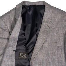 Jos A Bank 46L Gray 100 Silk Blazer Men Two Button Sport Coat Business Casual