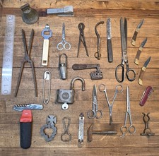 Vintage Antique Mixed Tool LOT • Knives Shears Scissors COLLECTIBLE Objects ☆USA