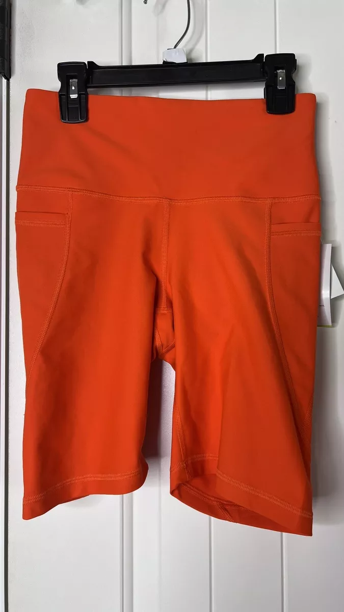 Old Navy Go Dry Bermuda High Rise Active Bike Shorts Bright Orange
