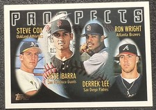 1996 TOPPS PROSPECTS DEREK LEE (SAN DIEGO PADRES) ROOKIE CARD #424 NM/MT v5r. rookie card picture