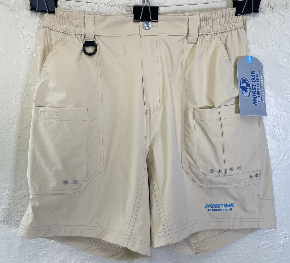 NWT Mossy Oak Mens Sz Large XTR Fishing Quick Dry Hiking Shorts Pale Khaki