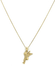 Disney Vermeil 925 Silver Gold Plated Tinker Bell Character Pendant 18 Necklace