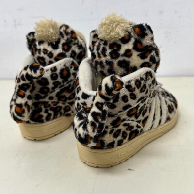 Adidas Jeremy Scott Leopard High-Cut Sneakers US 7K UK 6 1/2K 14cm