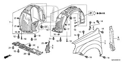 Honda Genuine 74151-TR6-A50 Fender