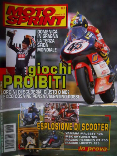 Motosprint 18 1998 Poster Aprilia Racing. Yamaha Majesty 125, MBK Skyliner 125 - Zdjęcie 1 z 1