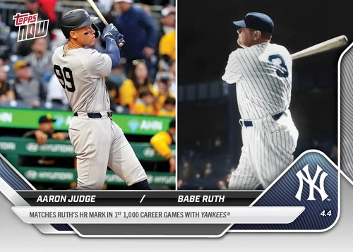 Aaron Judge / Babe Ruth - 2025 MLB Topps NOW - Card 40 - MATCHES RUTH
