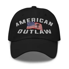 AMERICAN OUTLAW Christian hat, American Flag w/ Cross MAGA Patriot Baseball cap