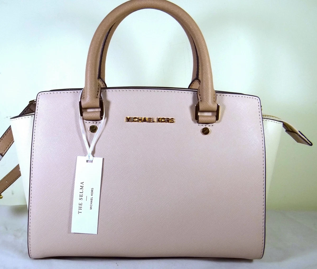 Michael Kors Selma Pink Saffiano Leather Satchel Shoulder | eBay