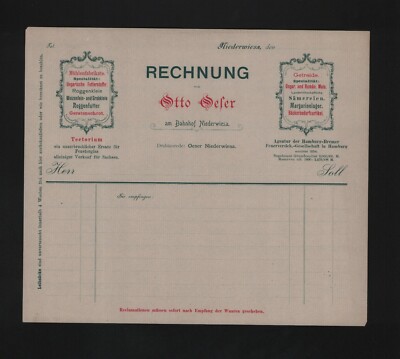 NIEDERWIESA, invoice sheet 1930, Otto Oeser mill brands grain