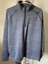 Greg Norman Men's Size M Sweater Golf 1/4 Zip Pullover Shark Logo Slate Blue