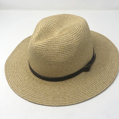 The Hatter Company Straw Fedora Hat Tan 