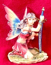 Red Fairy Statue 4"H Fantasy Collectible Decorative Figurine Room Decor RARE 36