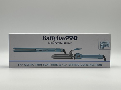 BaBylissPRO Nano Titanium Limited Edition Hair Styling Set - Flat & Curling Iron - Picture 2 of 6