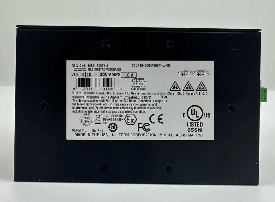 N-TRON 508TX-A 8-PORT INDUSTRIAL ETHERNET SWITCH - Image 4 of 4