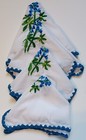 Bluebonnet Hand Embroidered Dinner Napkin Set Of 4 Bread Basket Texas Cotton — photo 3