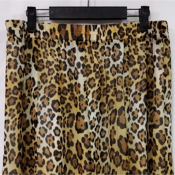 Falda Para Mujer New Directions Estampado Animal L Marrón Verde Boho Retro Años 90 Playa Foto 2 de 4