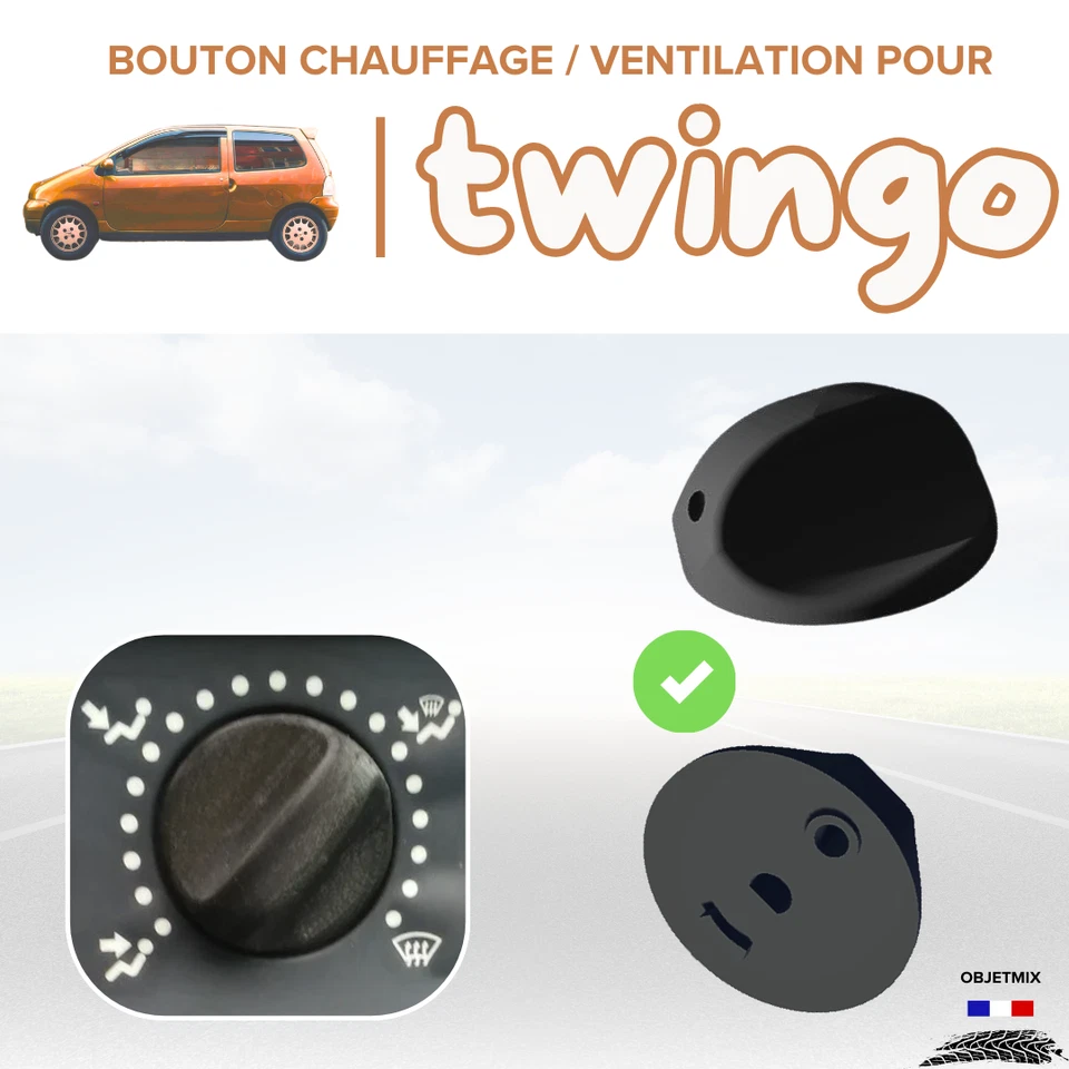 🔥 Bouton Chauffage / Ventilation Renault Twingo 1 - Kit B - Lot de 3 - Photo 2/4