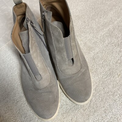 Linea Paolo Gray Faux Suede Leather Wedge Sneaker Bootie Women's Size